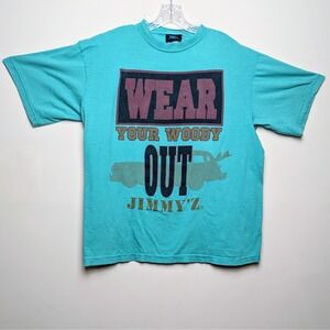 Vintage 80s JIMMY'Z Wear Your Woody Out Surf Skate Shirt XL